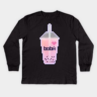 Pixel Boba - Taro Kids Long Sleeve T-Shirt